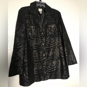 Chicos animal print brocade metallic blazer jacket 1